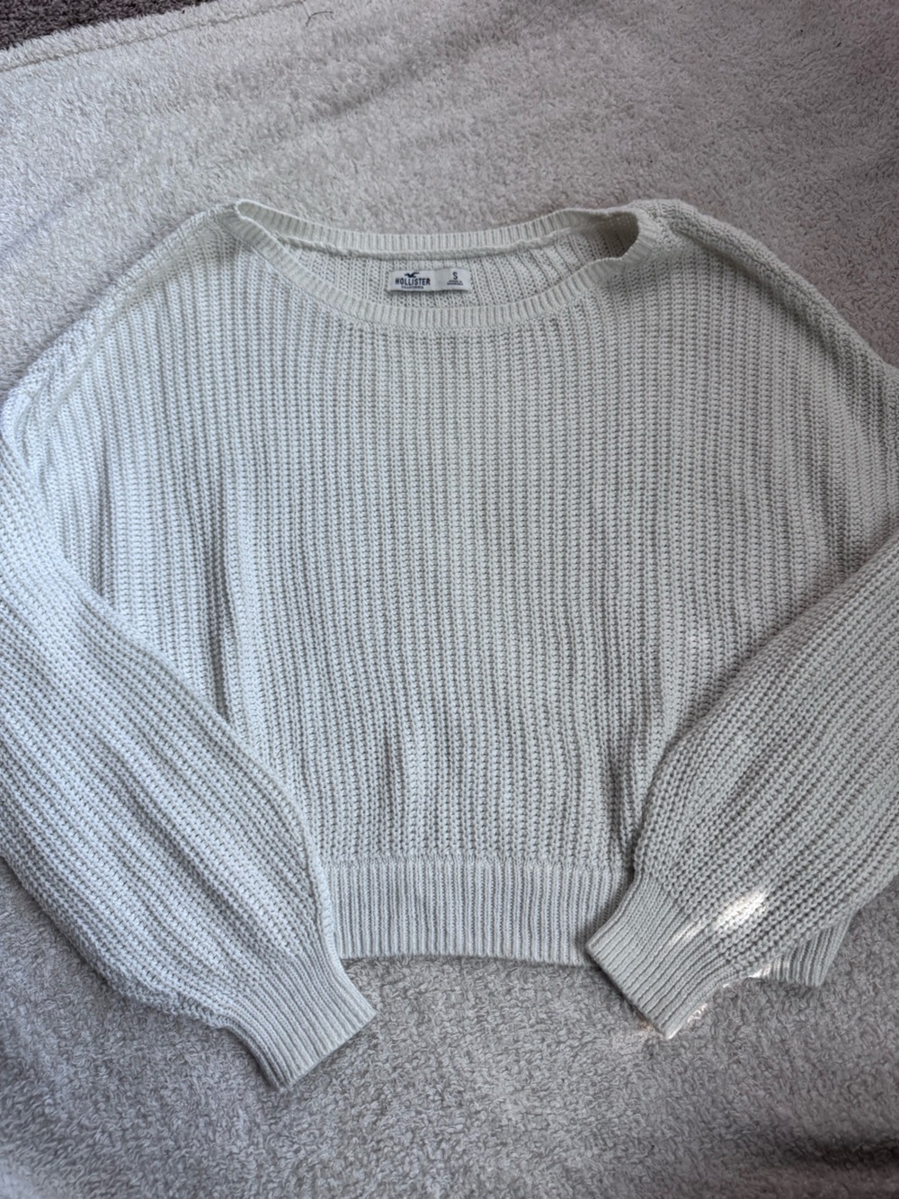 Hollister Women's Scoopneck Knit Sweater - Cream